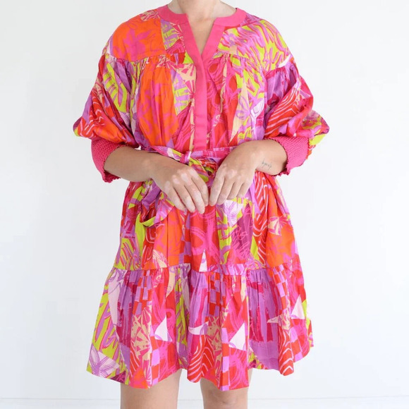 Alden Adair Crazy Crush Purple Pink Floral Charlotte Mini Dress S - Picture 2 of 14